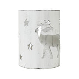 Votive Candle Holder Reindeer White-Lange General Store