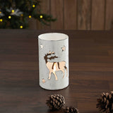 Votive Candle Holder Reindeer White-Lange General Store