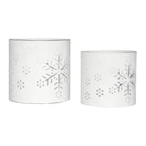 Votive Candle Holder Snowflake Antique White Set of 2-Lange General Store