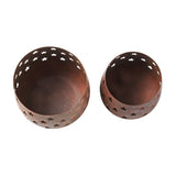 Votive Candle Holder Stars Rust Set of 2-Lange General Store