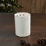 Votive Candle Holder Stars White-Lange General Store