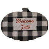 Welcome Fall Black Check Door Mat-Lange General Store