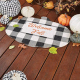 Welcome Fall Black Check Door Mat-Lange General Store