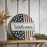 Welcome Stars & Stripes Round Wall Hanging 11" Dia-Lange General Store