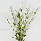 White Cluster Flowers With Heather 15" Pick-Lange General Store