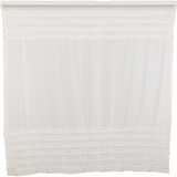 White Ruffled Sheer Petticoat Shower Curtain-Lange General Store