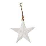 Wooden Star Ornament - White-Lange General Store