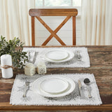 Yuletide Burlap Antique White Snowflake Placemat Set of 2-Lange General Store