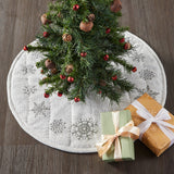 Yuletide Burlap Antique White Snowflake Tree Skirt-Lange General Store