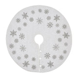 Yuletide Burlap Antique White Snowflake Tree Skirt-Lange General Store