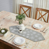 Yuletide Burlap Dove Grey Snowflake Table Runner - Lange General Store